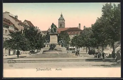 AK Schweinfurt, Denkmal auf dem Marktplatz