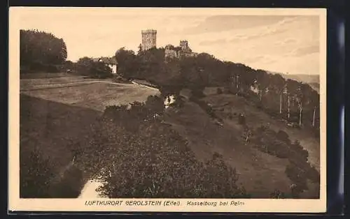 AK Gerolstein /Eifel, Blick auf die Kasselburg bei Pelm