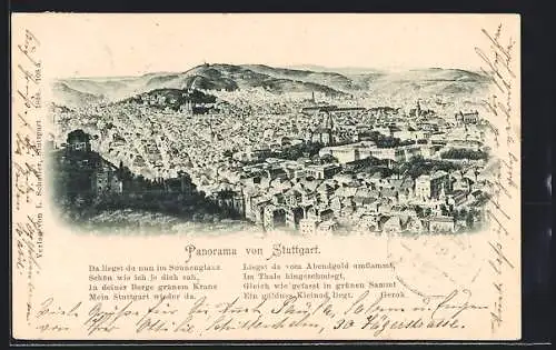 AK Stuttgart, Panoramablick mit dem Hasenberg