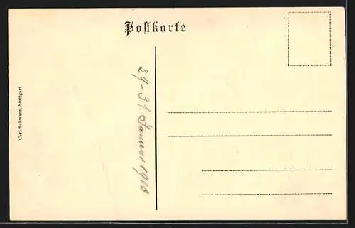 AK Stuttgart, Marktplatz m. neuem Rathaus