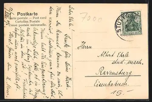 AK Stuttgart, Marktplatz und Neues Rathaus