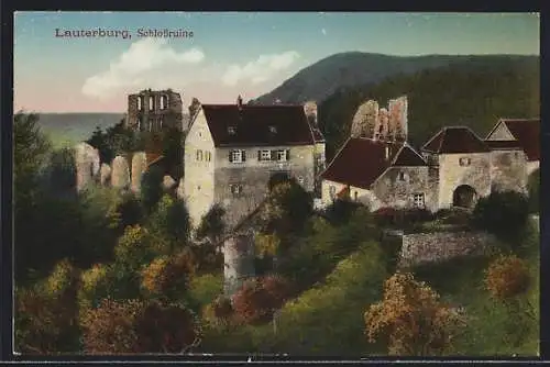 AK Lauterburg, Die Schlossruine in den Bergen