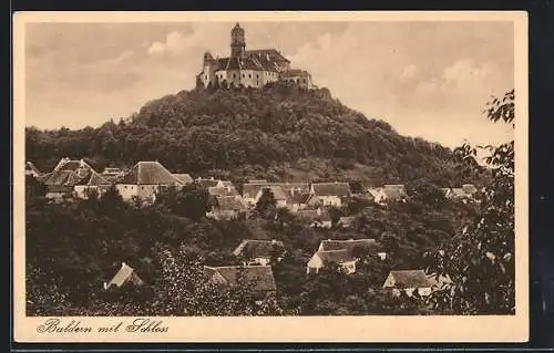 AK Baldern, Ortsansicht mit dem Schloss