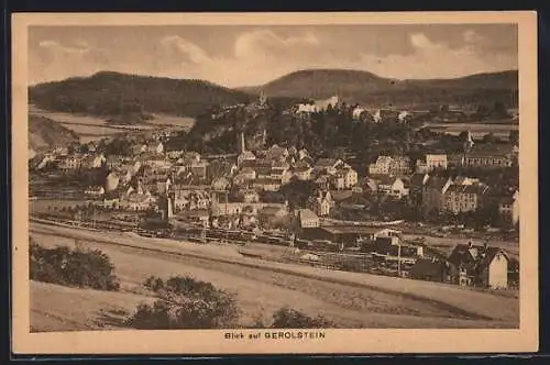 AK Gerolstein, Ortsansicht mit Burgruine