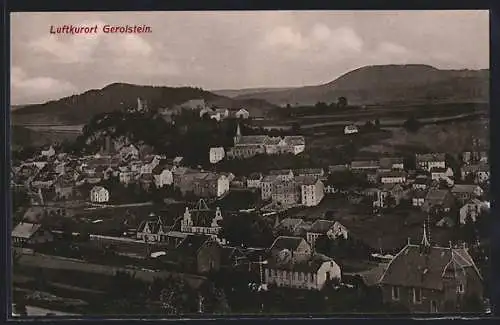 AK Gerolstein, Teilansicht mit Burgruine