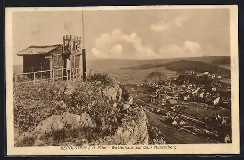 AK Gerolstein i. d. Eifel, Wetterhaus auf dem Munterberg