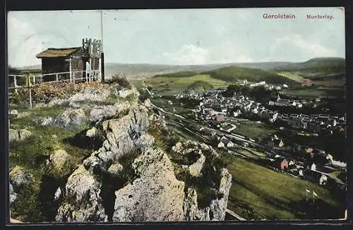 AK Gerolstein / Eifel, Gesamtansicht mit Munterlay