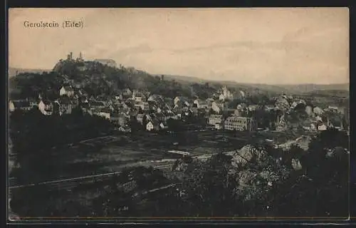 AK Gerolstein /Eifel, Ortsansicht mit Ruine