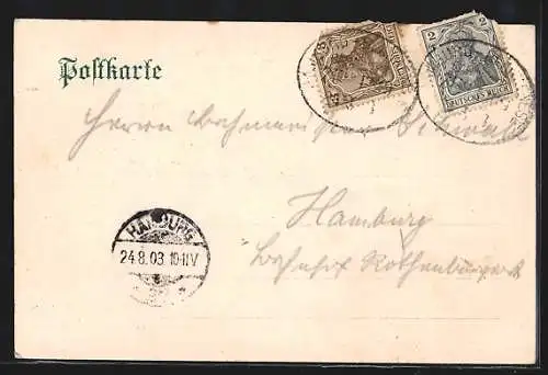 AK Hamburg-Blankenese, Segelboot am Strand vor der Ortschaft