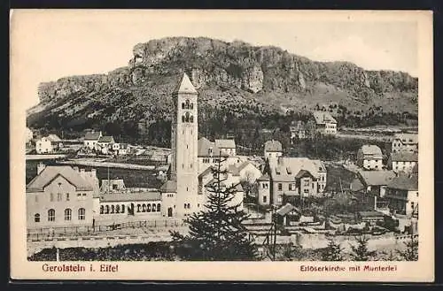 AK Gerolstein i. Eifel, Erlöserkirche mit Munterlei