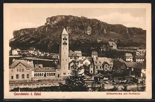 AK Gerolstein i. Eifel, Die Erlöserkirche mit Munterlei
