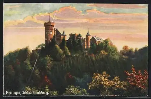 Künstler-AK Meiningen, Das Schloss Landsberg