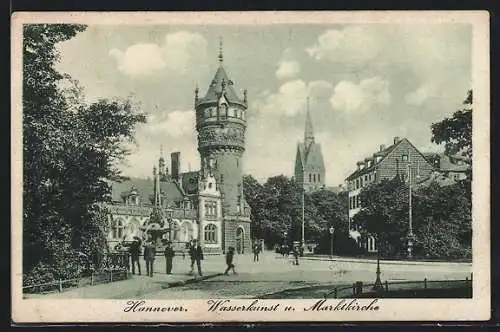 AK Hannover, Flusswasserkunst und Marktkirche