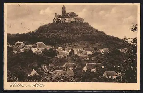 AK Baldern, Ortsansicht mit Schloss