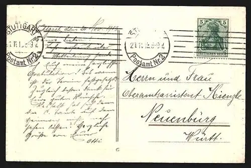 AK Stuttgart, Königliches Hoftheater mit Anlagensee