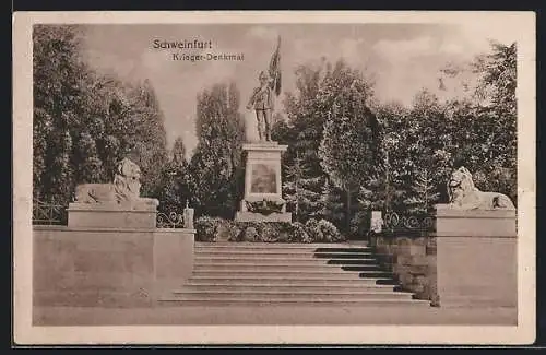 AK Schweinfurt, Blick zum Kriegerdenkmal