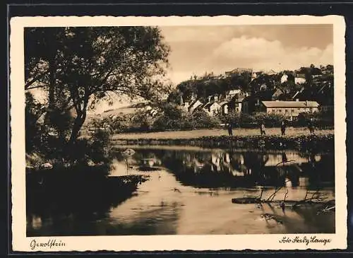 AK Gerolstein, Flusspartie mit Blick zur Ortschaft