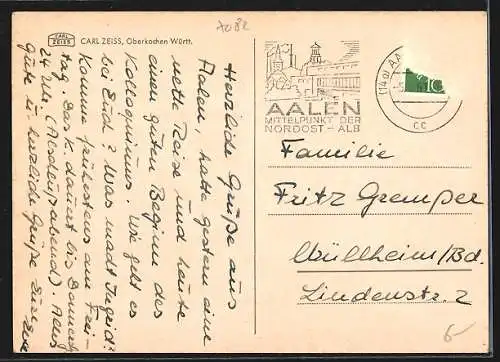 AK Oberkochen, Blick auf das Carl Zeiss Werk