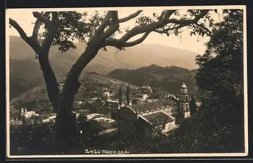 AK Taxco, Kirchen aus der Vogelschau