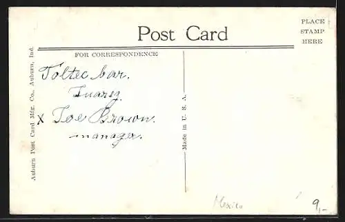 AK Juarez, Toltec Bar, Manager Joe Brown