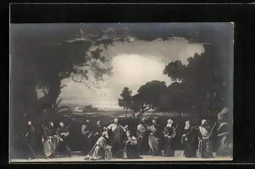 AK Oberammergau, Passionsspiel 1900, Christus segnet seine Jünger