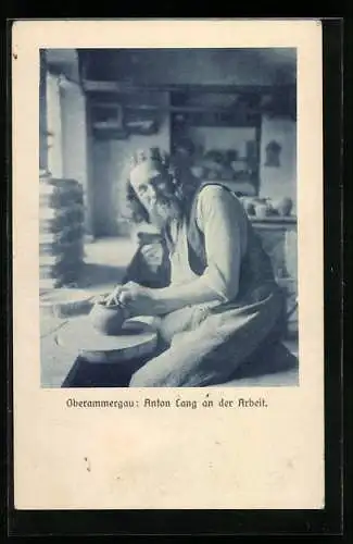 AK Oberammergau, Passionsspiele, Christus-Darsteller Anton Lang bei der Arbeit