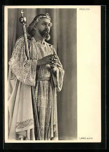 AK Oberammergau, Passionsspiele 1950, Prolog, Darsteller Alois Lang