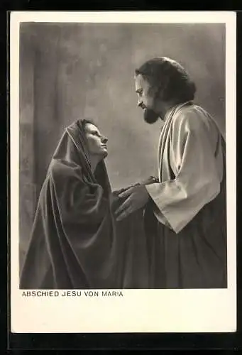 AK Oberammergau, Passionsspiele 1950, Abschied Jesu von Maria