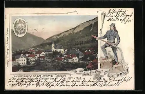 AK Goisern, 25 jähr. Jubiläum der Stammfeuerwehr 1877-1902