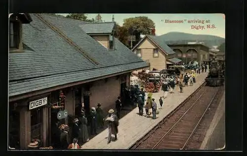 AK Digby, N.S., Bluenose arriving, Bahnhof