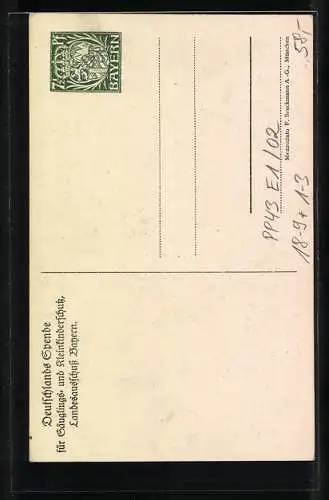 AK Ganzsache Bayern PP43E1 /02: Portrait Isabella Prinzessin von Bayern mit ihren Kindern