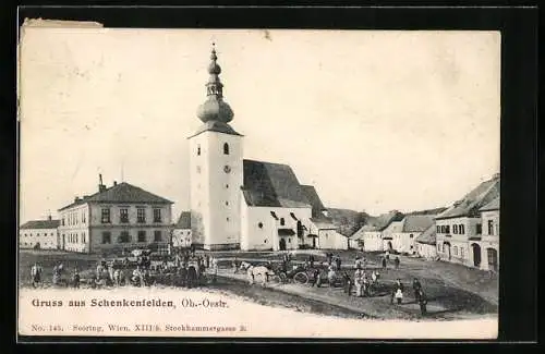 AK Schenkenfelden /Ob.-Oestr., Partie an der Kirche