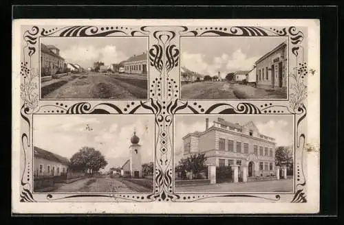 AK Stripfing /N.-Ö., Strassenpartien mit Geschäft und Kirche