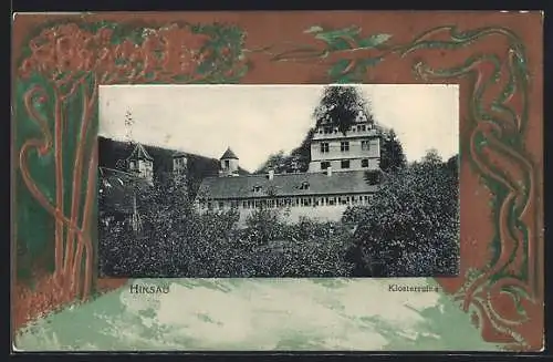 Passepartout-AK Hirsau, Klosterruine, Präge-Ornamente