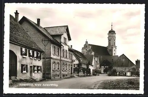 AK Hohenstadt / Aalen, Blick auf die Kirche