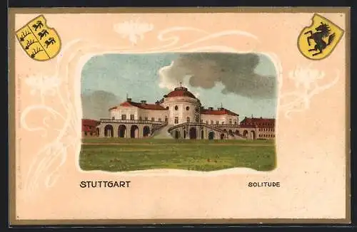 AK Stuttgart, Schloss Solitude, Wappen