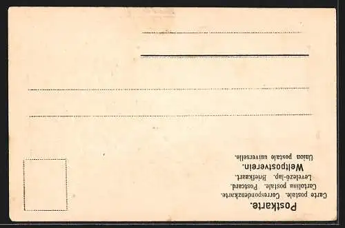 Passepartout-Lithographie Stuttgart, Johanneskirche mit Feuersee