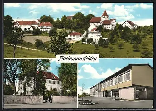 AK Adelmannsfelden, Teilansicht, Schloss, Neue Schule