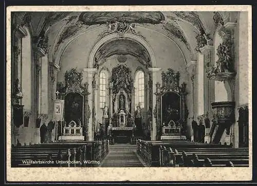 AK Unterkochen /Württbg., Wallfahrtskirche, Innenansicht
