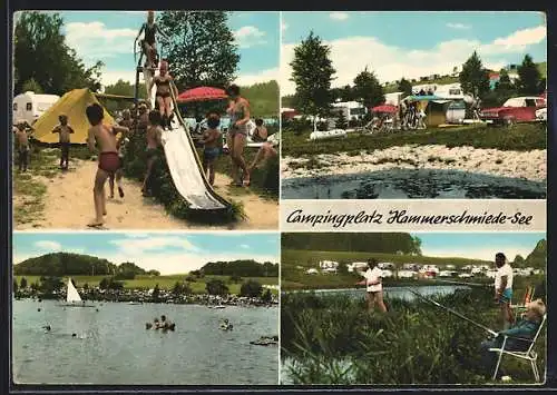 AK Adelmannsfelden, Campingplatz Hammerschmiede-See, Spielplatz, Angler