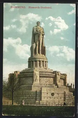 AK Hamburg-St.Pauli, Bismarck-Denkmal