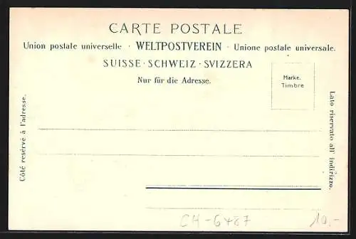 AK Göschenen, Gotthardbahn, Ortschaft von oben aus gesehen, um 1900