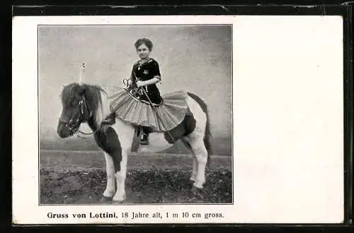 AK Lottini, 18 Jahre alt, 1 m 10 cm gross