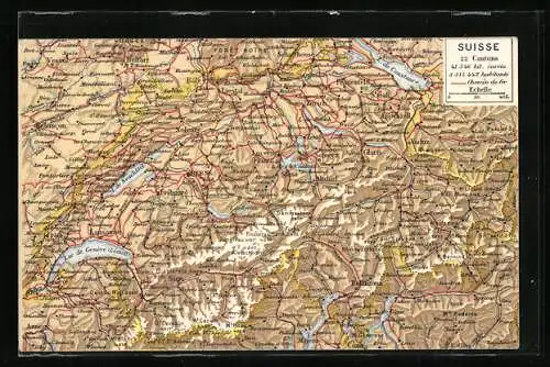 AK Fribourg, Landkarte der Schweiz