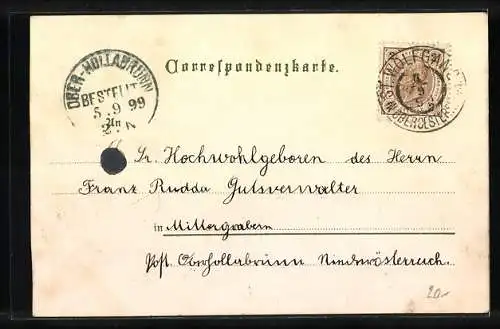 Lithographie St. Wolfgang, Marktplatz, Leuchtturm, Hochaltar