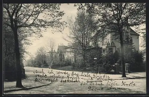 AK Hamburg-Flottbek, Villen in der Grottenstrasse