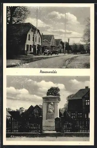 AK Neuenwalde, Dorfstrasse, Ehrenmal