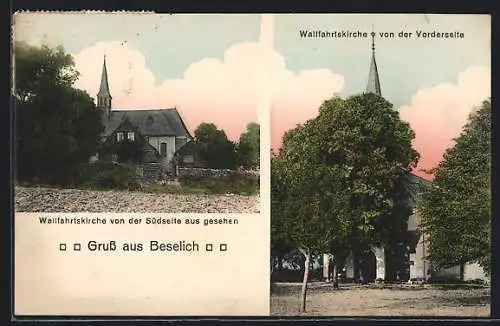 AK Beselich, Wallfahrtskirche von der Vorder- und Südseite