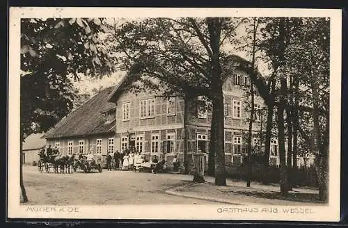 AK Müden / Ö., Gasthaus August Wessel