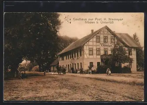 AK Müden / Unterlüss, Gasthaus zur Post H. Niemeyer